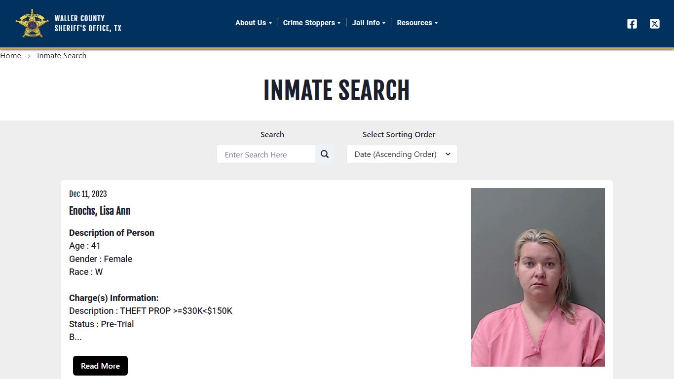 Waller County Sheriff Office Website