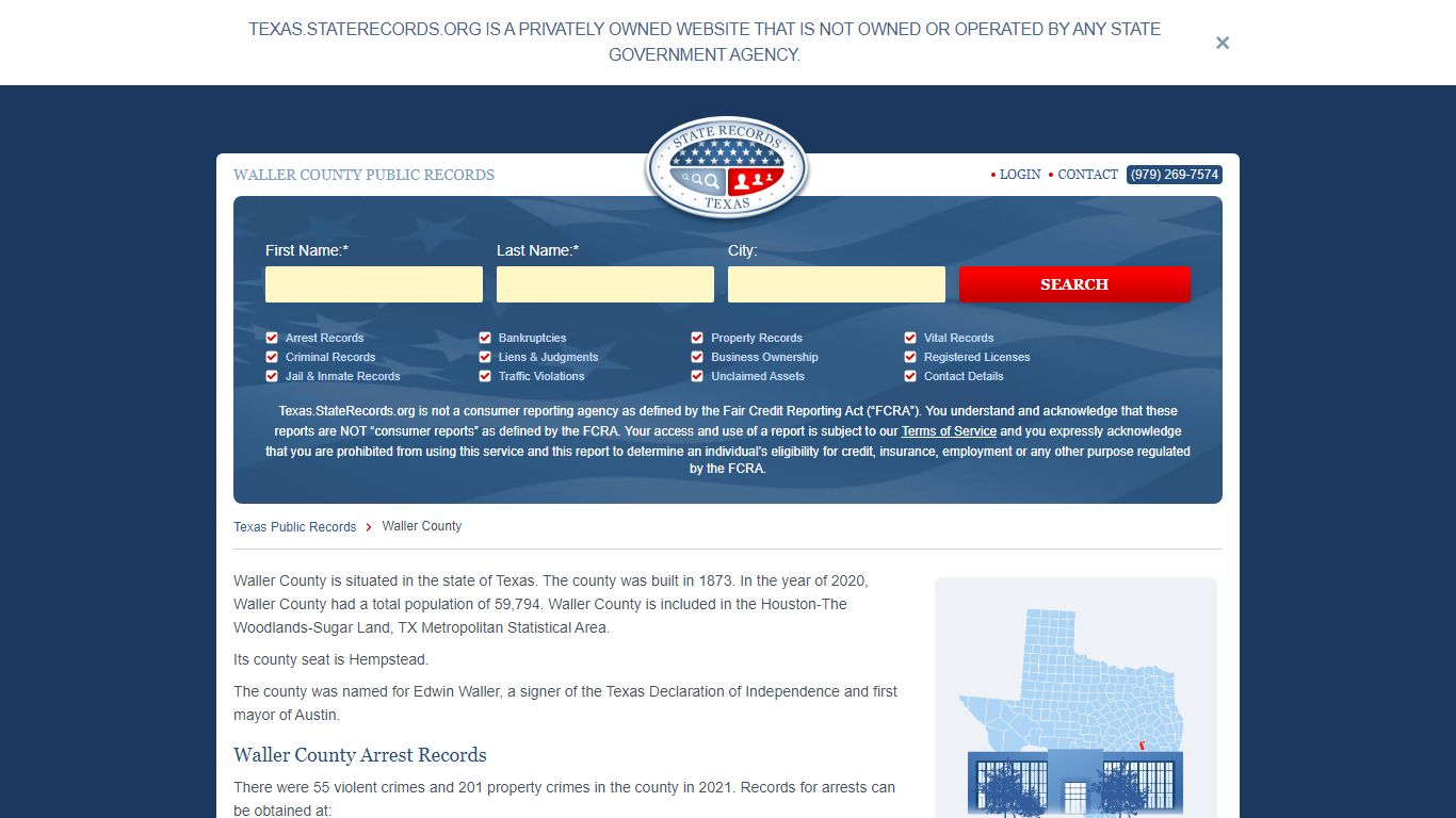 Waller County Arrest, Court, and Public Records | StateRecords.org